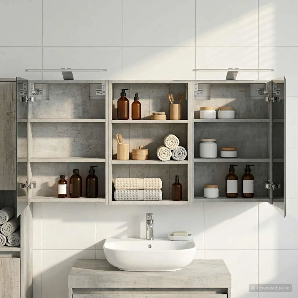 Set di Armadi da Bagno con porta 3 pcs 120 x 10,5 x 60,5 cm 3403739