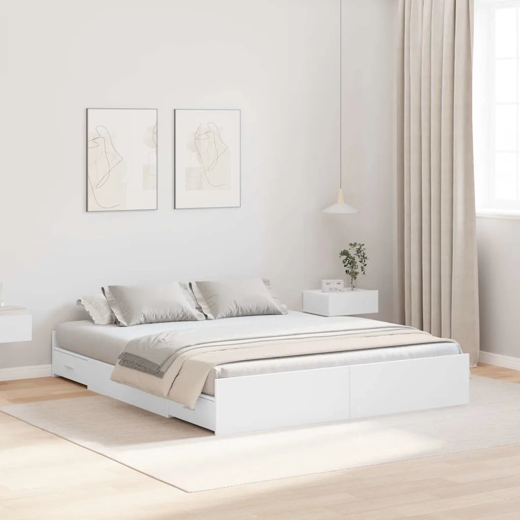 Struttura letto con contenitore Bianco 135 x 190 cm 3335317