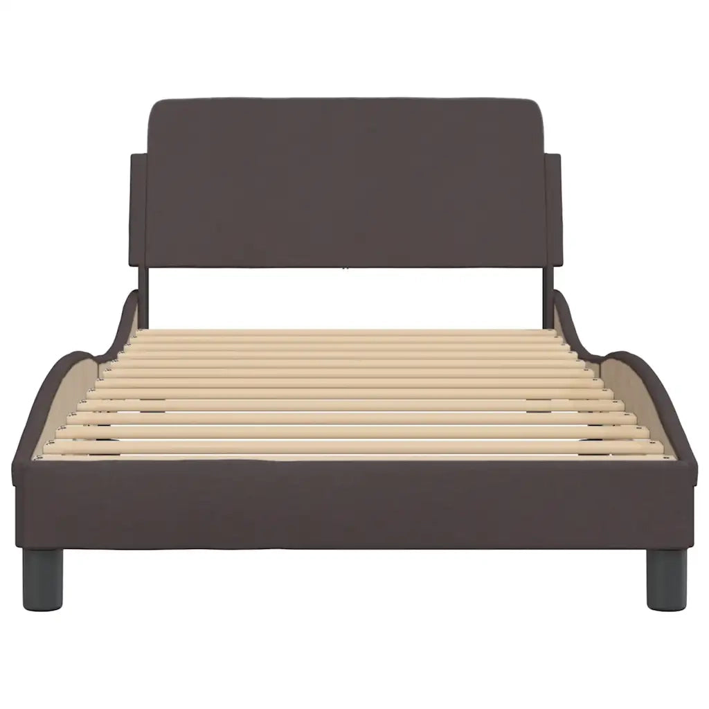 Giroletto senza Materasso Marrone Scuro 100x200 cm Tessuto