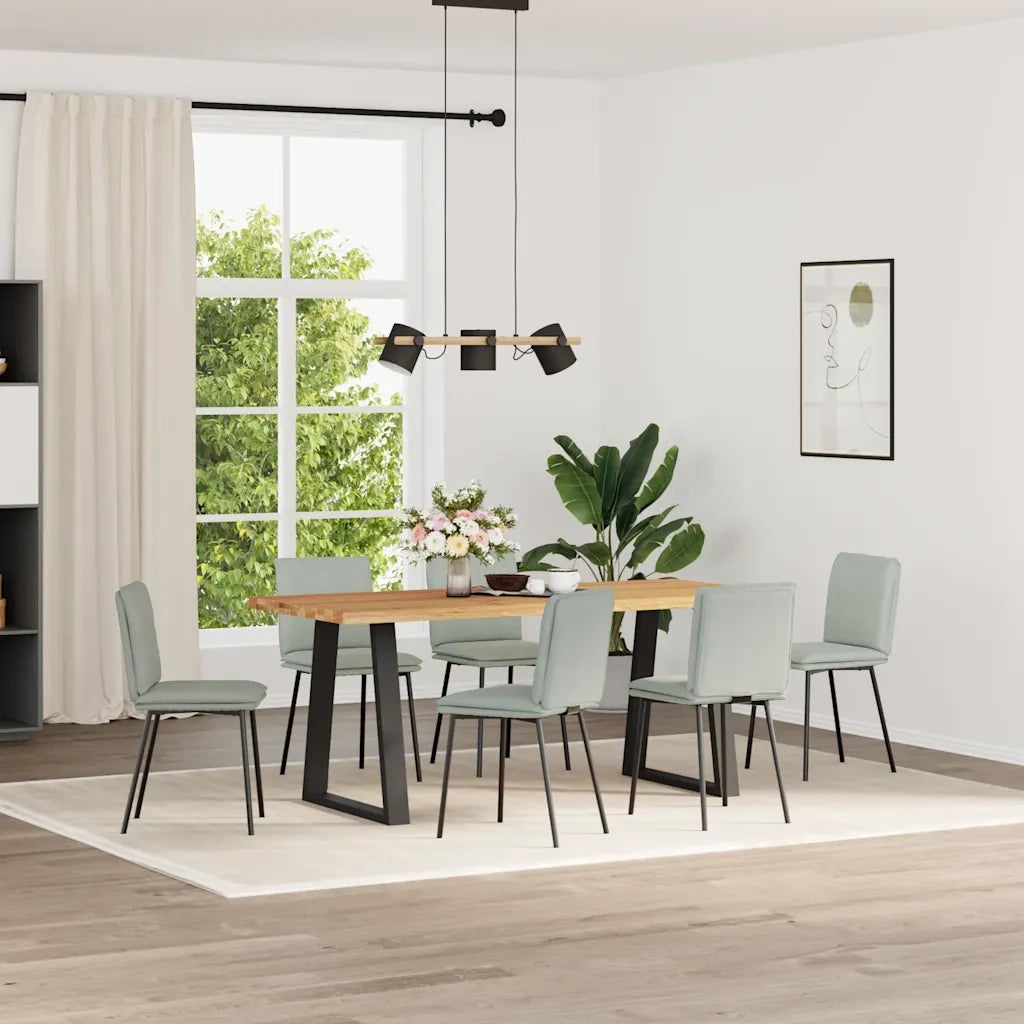 Sedie da Pranzo 6 pz Grigio Chiaro in Velluto