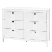 Cassettiera a 6 cassetti 106 x 40 x 79 cm con ampia superficie ed elegante finitura in MDF bianco 20_0011562