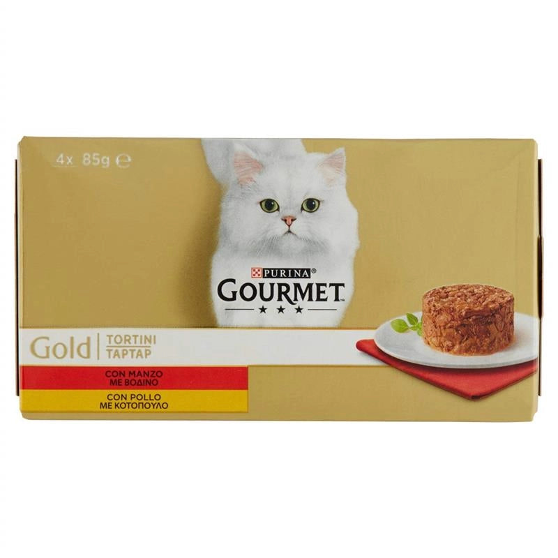 PURINA GOURMET GOLD TORTINO CON MORBIDO CUORE GR 85X4 PZ CON MANZO E POLLO