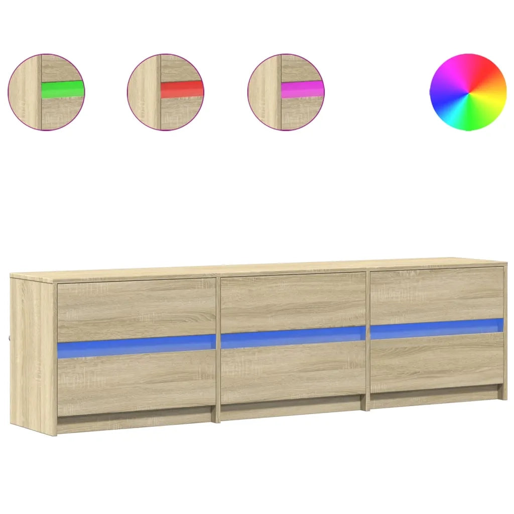 Mobile Porta TV con LED Rovere Sonoma 180x34x50cm in Truciolato 3307928