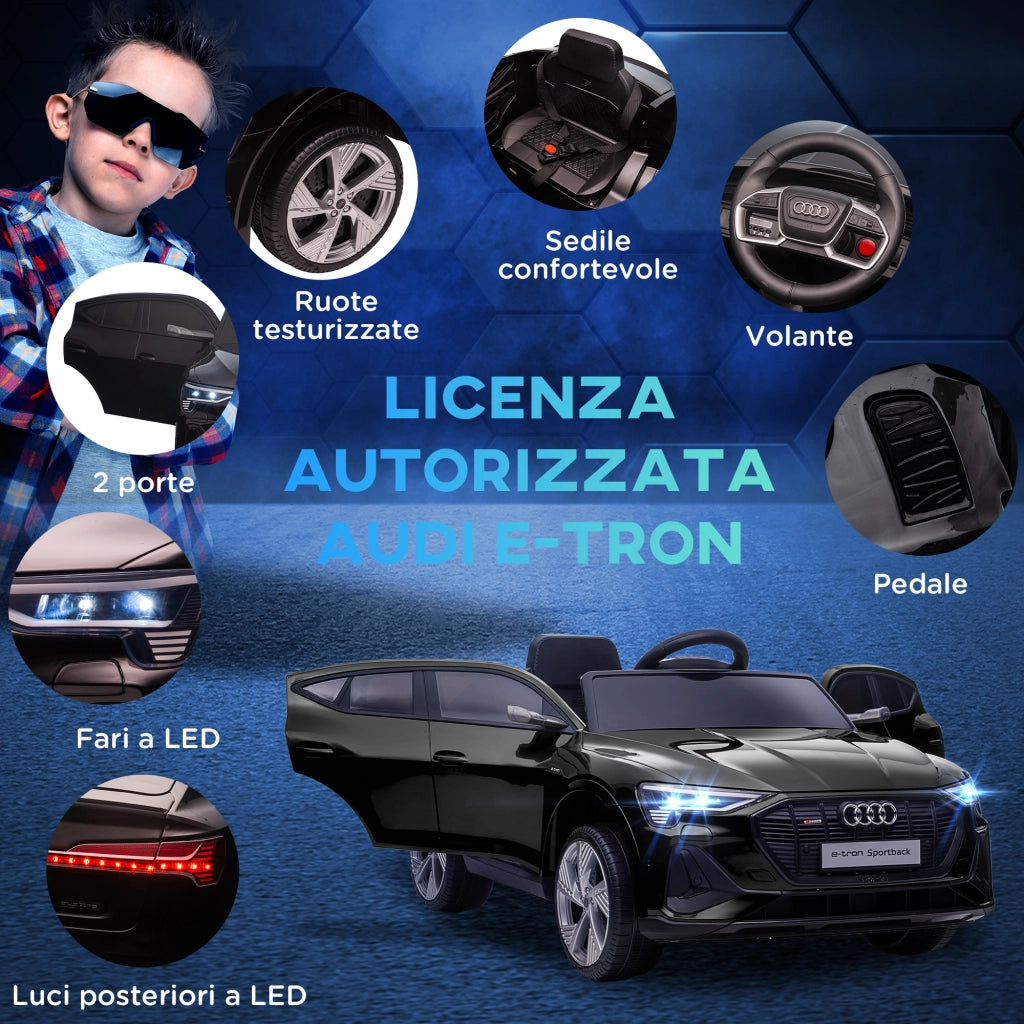 Macchina Elettrica per Bambini 12V con Telecomando, Velocit¨¤ 3-8km/h, Luci e Musica, Et¨¤ 3-5 Anni, Nero