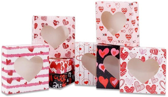 Set di regalo da 8 pezzi - Cadeau per San Valentino - Stella a forma di cuore - Sticker divertente - Dimensioni: 12,7x12,7x3,5cm - Materiale composito - Imballo da regalo
