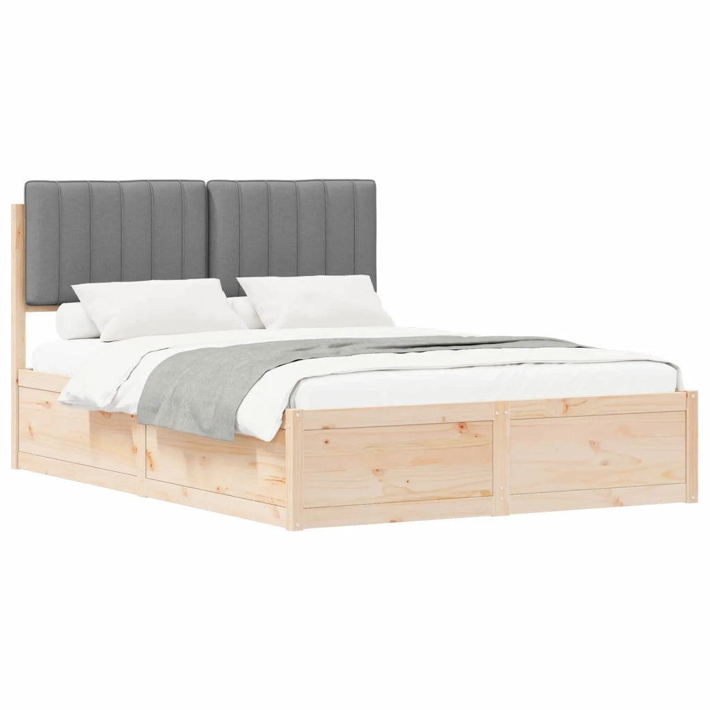 Letto con Testiera Rivestita Grigio chiaro 140 x 200 cm 3398229