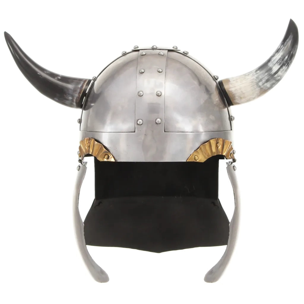 Elmo Vichingo di Fantasia LARP Argento in Acciaio CFW6989443