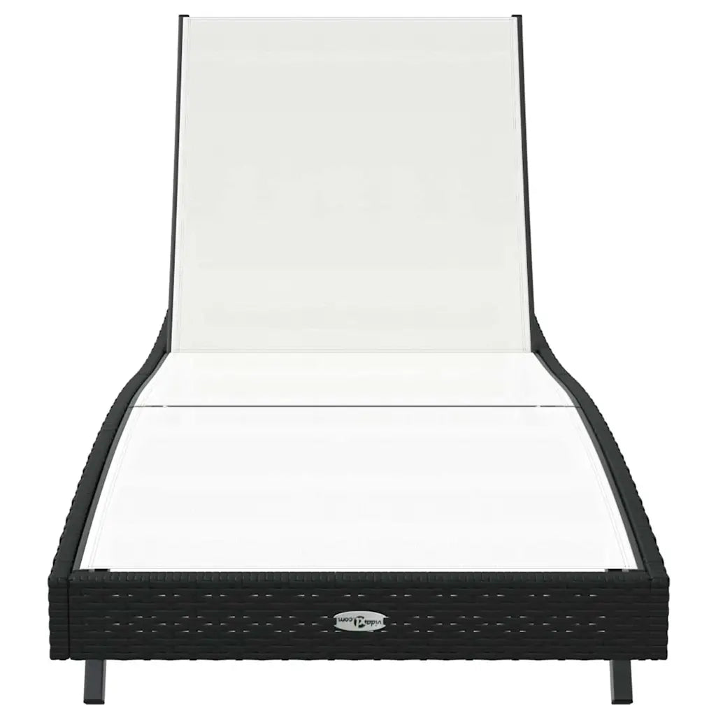 Lettino da Lettino sole | Sdraio da giardino | Lettino da sole Nero e Bianco 197 x 70 x 82 cm polyrattan