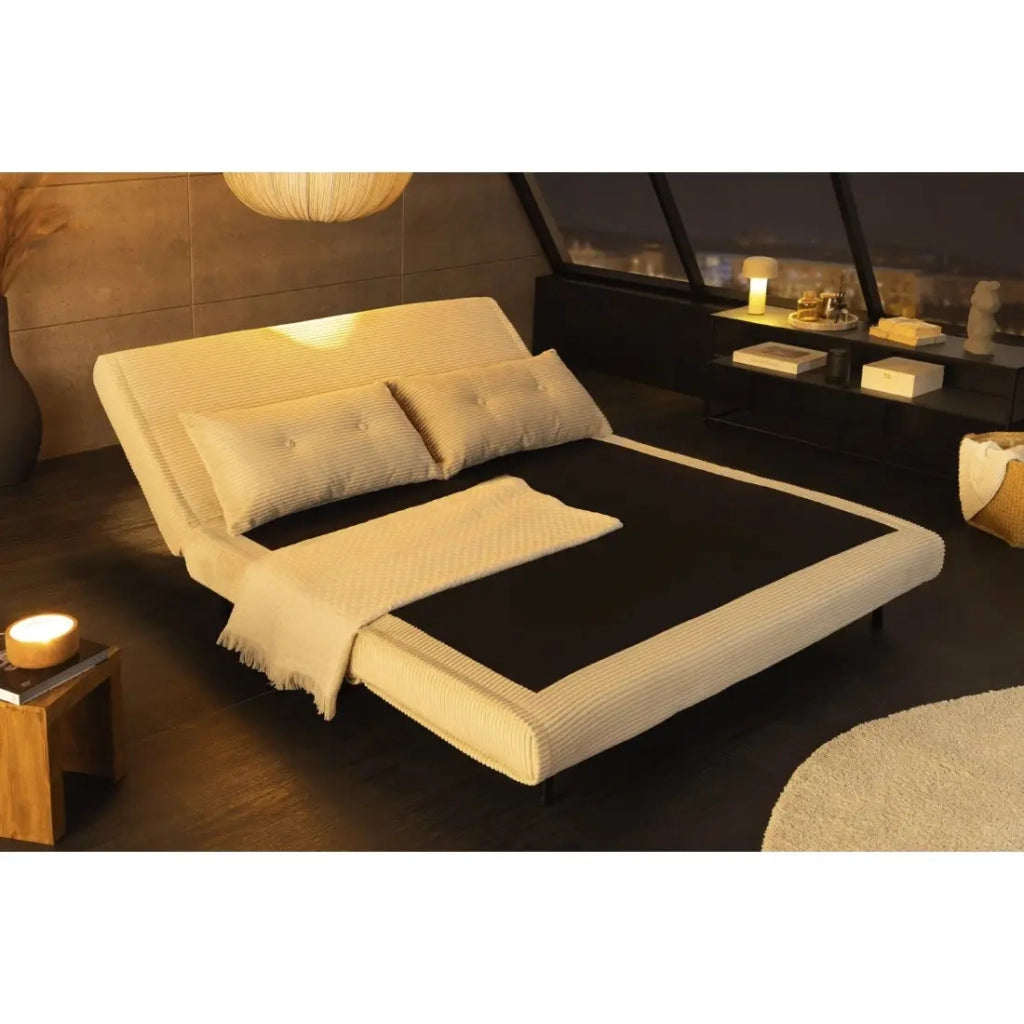 Divano trasformabile retto PRESTO bianco beige – Divano letto 2 posti