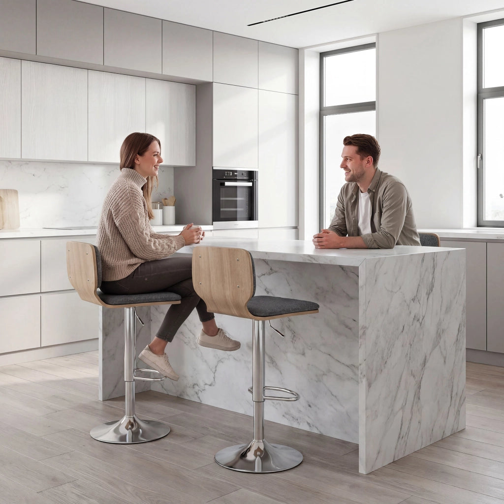 Sgabelli da bar 2 pezzi regolabili ¨C Minimal ¨C grigio 41x47.5x81-102cm