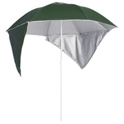 Ombrellone da spiaggia con pannelli laterali 215 cm verde 02_0008381