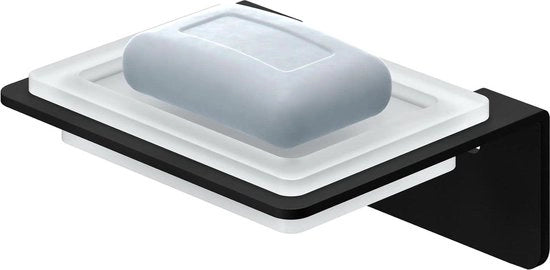 Supporto per vetro da parete adesivo, nero, in acciaio inossidabile, per uso in cucina e bagno