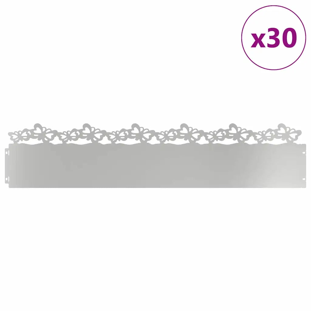 Bordure per prato 30 pz Argento 103 x 0,05 x 22 cm CFW4677259