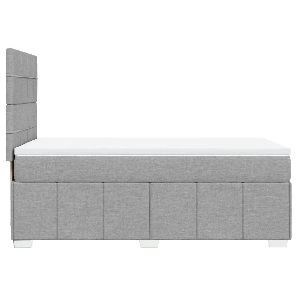 Giroletto a Molle con Materasso Grigio Chiaro 90x200 cm Tessuto