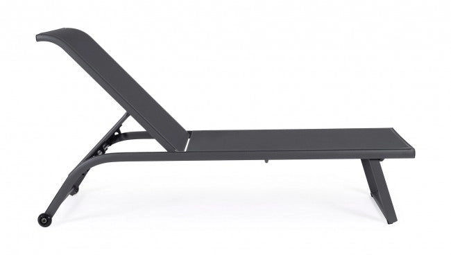 Set 2 Lettini Prendisole da Giardino 70x182x91,5h cm con Ruote Taylor Grigio Scuro e Antracite