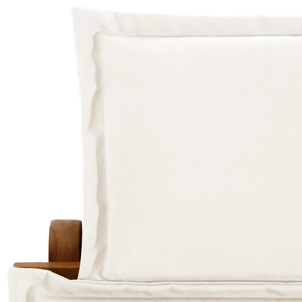 Lettini PrendiLettino sole | Sdraio da giardino | Lettino da sole con Cuscini 2 pz Bianco Crema Massello Acacia