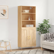 Credenza-Buffet-Armadio da cucina Rovere Sonoma 69,5x34x180 cm in Legno Multistrato 301255