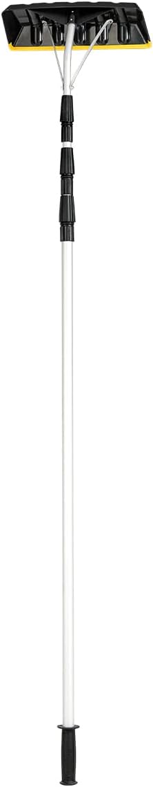 Rastrello da Neve in Alluminio, Tetto Neve Pala con Regolabile telescopico Maniglia 200 - 630 cm, con Lama Maggiorata da 39 cm, Manico Antiscivolo in TPR