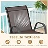 Set di 2/4 Sedie da Giardino, Poltrone in Tessuto Textilene per Esterno, Sedie Impilabili con Gambe in Metallo, Portata 150 kg, 56 x 70 x 84 cm (Marrone,4)