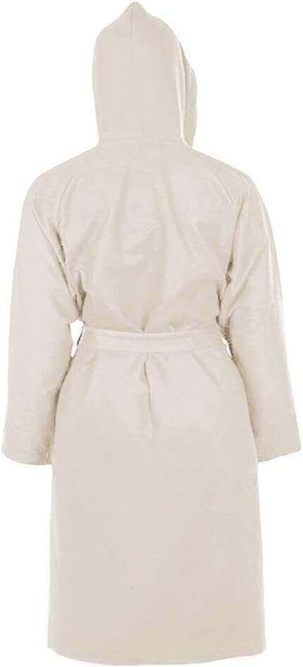 Accappatoio Microfibra Taglia XXL Moderno Morbido Uomo Donna Cintura Tasche Cappuccio Beige
