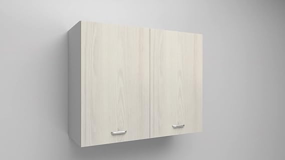 Mobile Pensile cassa bianca con 2 ante in colore Larice Bianco 72x80x33