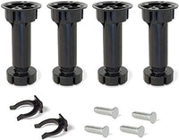 Piedino Regolabile per Cucina o Bagno con Accessori, Nero, H 100mm, Set di 4 Pezzi