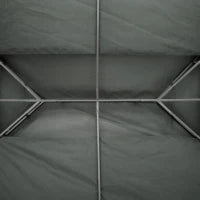 Copertura per Gazebo 4x3 m a 2 Livelli in Poliestere con Cinghie e 10 Fori di Drenaggio, Grigio Scuro
