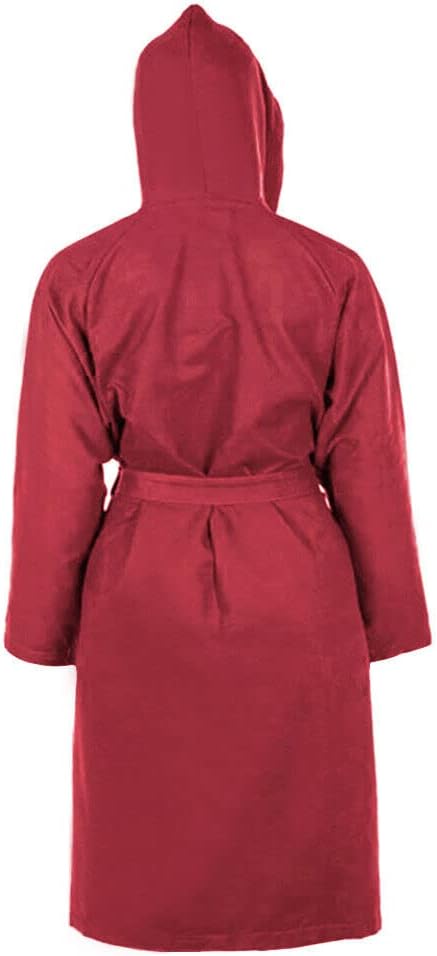 Accappatoio Microfibra Taglia XL Moderno Morbido Uomo Donna Cintura Tasche Cappuccio Bordeaux
