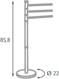 Piantana porta asciugamani 3 bracci P1592346