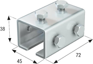 Giunzione in Acciaio Zincato per Profilo Superiore Monorotaia MR3