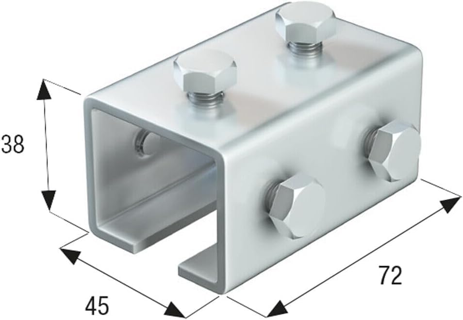 Giunzione in Acciaio Zincato per Profilo Superiore Monorotaia MR3