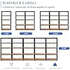 Scaffali per Carichi, Scaffalature a 5 Ripiani, in Metallo e MDF Scaffale, per Garage, Magazzino, Ripostiglio, Portante 650 kg, 75 x 30 x 150 cm (Nero)