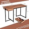 Scrivania per Computer da 120 cm con Cassetto, Scrivania per Ufficio con Struttura in Metallo e Piedini Regolabili, per Studio e Soggiorno, 120 x 55 x 75 cm (Noce)