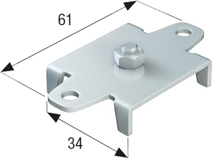 Staffa Acciaio Zincato per Monorotaia MR3 – Montaggio a Soffitto