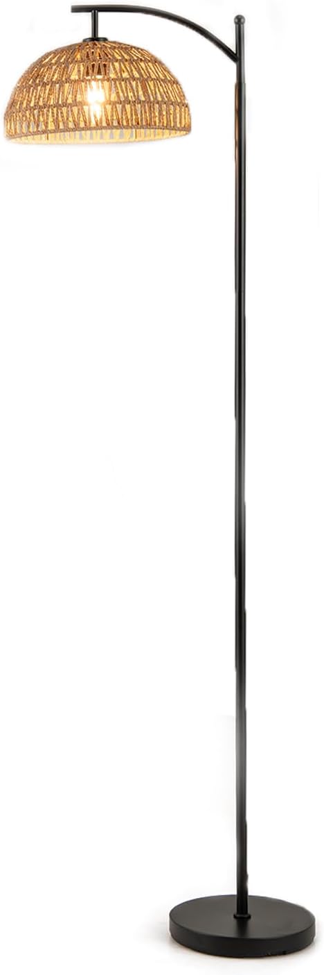 Lampada da Terra, Lampada a Stelo Moderna con Paralume a Sospensione, Base Standard E27 e Interruttore a Pedale, Apparecchio di Illuminazione per Soggiorno, Camera da Letto e Ufficio