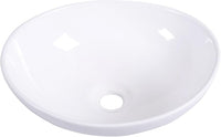 Lavabo Ovale in Ceramica, Lavandino di Forma Ovale, Dotato con Set di Tubo di Scarico, 41x 33,5 x 14 cm, Bianco