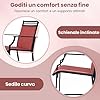 Set di 2 Sedie da Giardino, Poltrona da Bar per Patio, Sedie da Pranzo Altezza con Poggiapiedi e Braccioli, con Gambe in Metallo, Portata 180 kg, 66 x 62 x 114 cm (Rosso)