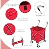 Carrello Spesa Pieghevole con Ruote, Carrello Portaspesa con Fodera in Tessuto Oxford Rimovibile e Impermeabile, 90L, Capacità di peso 55 kg (Rosso)