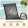 Set di 2/4 Sedie da Giardino, Poltrone in Tessuto Textilene per Esterno, Sedie Impilabili con Gambe in Metallo, Portata 150 kg, 56 x 70 x 84 cm (Nero,2)