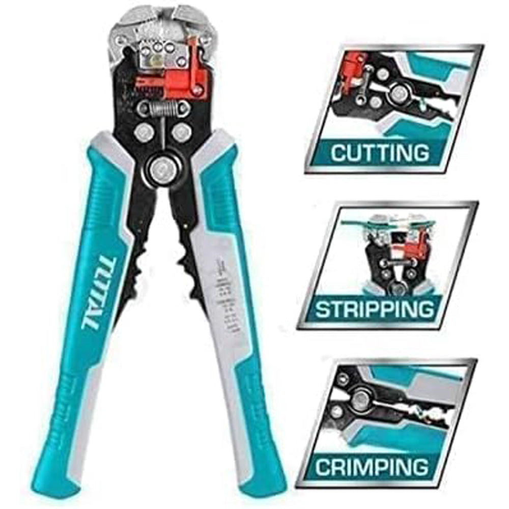 PINZA SPELAFILI SPELACAVI AUTOMATICA TRIPLA FUNZIONE 0.2~6mm² 210mm TOTAL TOTTHT15246