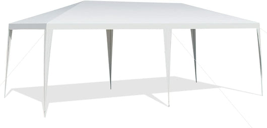 Tendone per Feste 3 M x 6 M, Gazebo da Giardino con Struttura in Metallo, Impermeabile e Protezione UV, per Feste, Barbecue, Giardino e Spiaggia, Bianco