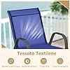 Set di 2/4 Sedie da Giardino, Poltrone in Tessuto Textilene per Esterno, Sedie Impilabili con Gambe in Metallo, Portata 150 kg, 56 x 70 x 84 cm (Blu,2)