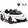 Lamborghini Macchina Elettrica per Bambini, Auto Elettrica Cavalcabile con Telecomando Luci LED, 3 Velocità, 3-6 km/h, Modalità Dondolo, per Bambini 3-8 Anni (Bianco)