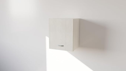 Pensile Cucina  in Legno Nobilitato Larice Bianco Mobile Alto con 1 Anta, Pensile Componibile Moderno Made in Italy (H48XL40XP33cm)