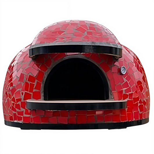 Forno legna artigianale linea unique rivestimento mosaico rosso alta resistenza *** misura Ø 130 cm, confezione 1