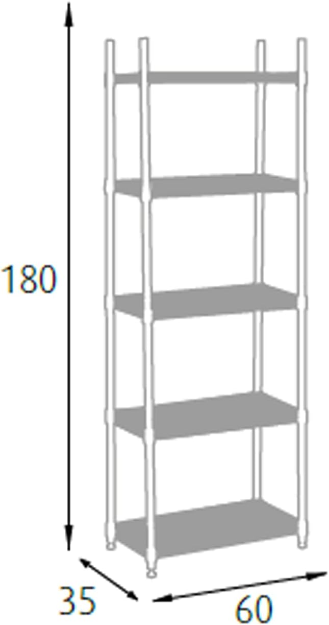 S1775002 - Scaffale cromato 5 piani L 60 cm