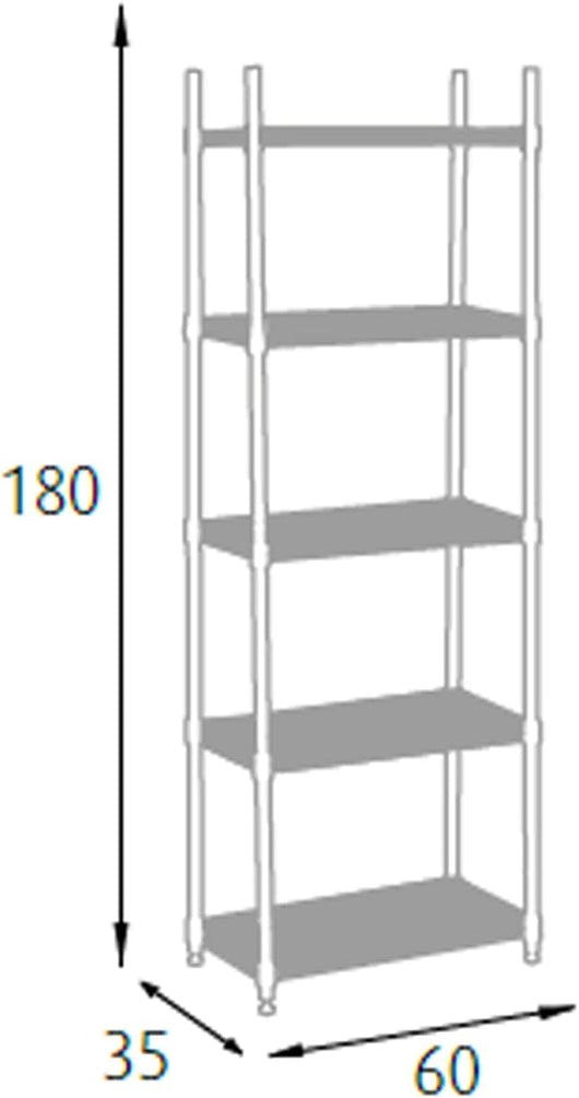 S1775002 - Scaffale cromato 5 piani L 60 cm