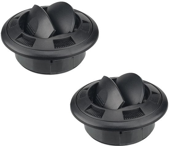 Sistema di scarico per climatizzatore 75 mm - Regolatore di ventilazione girevole - 2 pezzi - Universale - Realizzato in ABS di alta qualità - Facile da installare - Vano di ventilazione