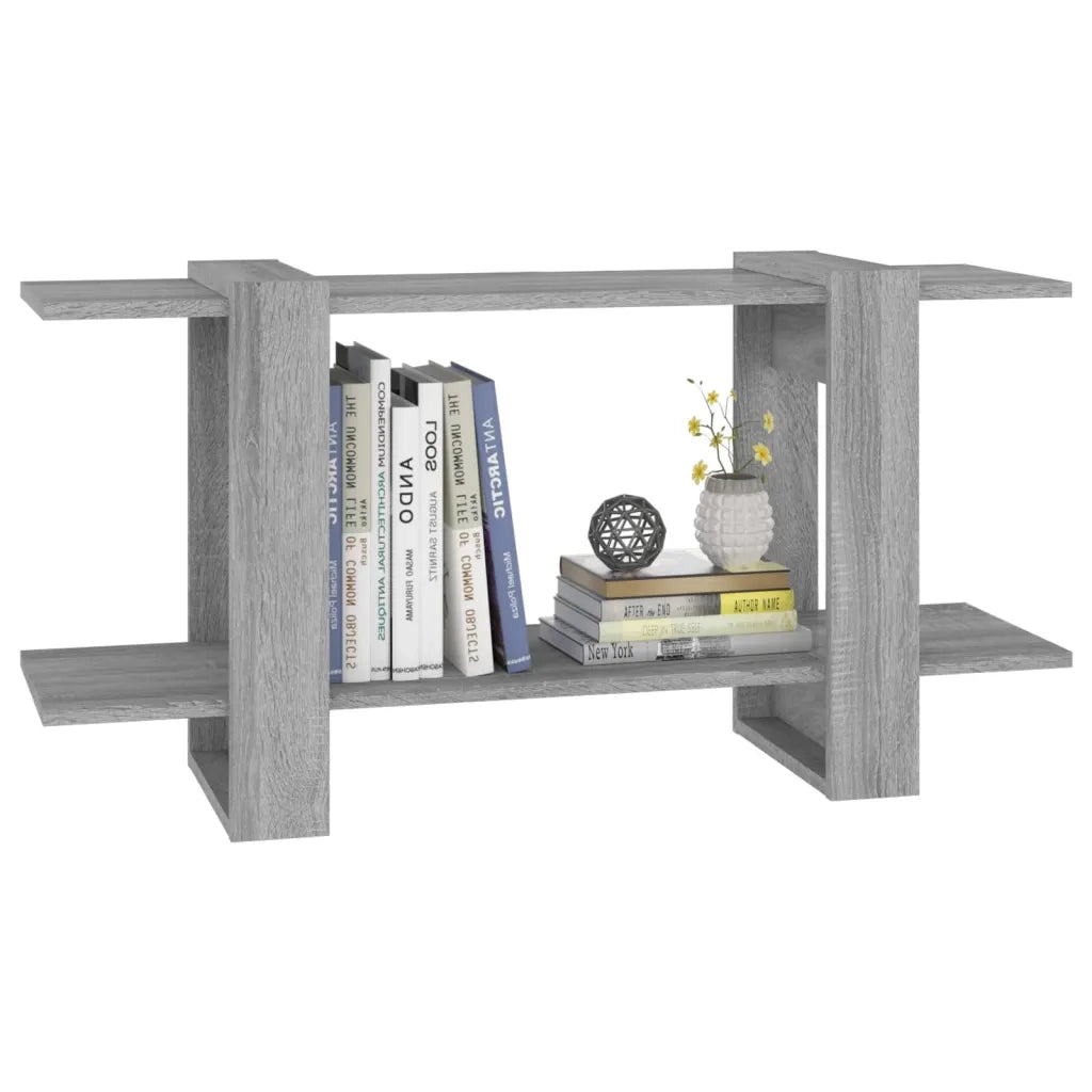 Libreria-Scaffale per Libri-Mobile di Stoccaggio Grigio Marrone 100x30x51 cm in Legno Multistrato