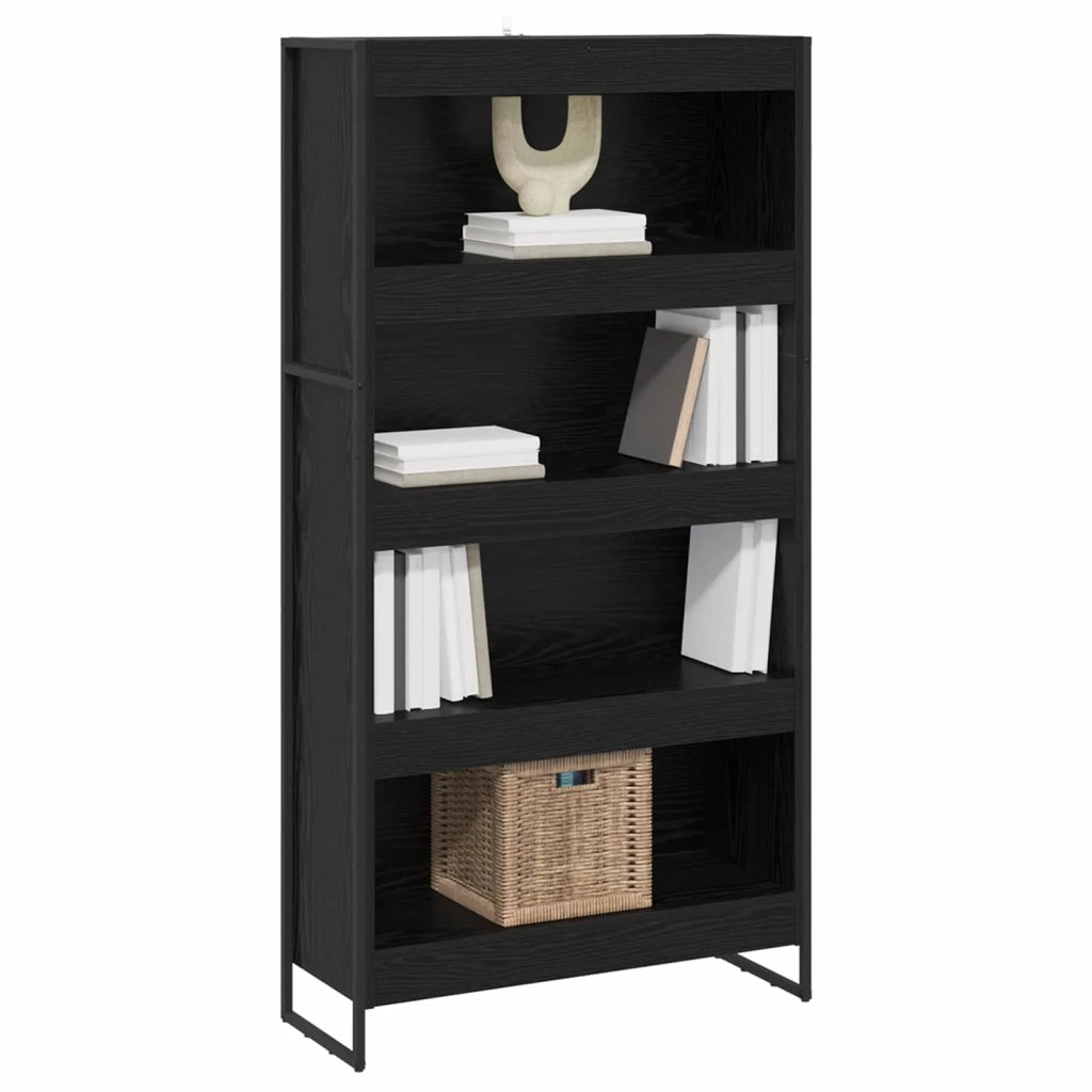 Armadio per Libri 2 pcs Rovere Nero 80 x 30 x 155 cm 3403004